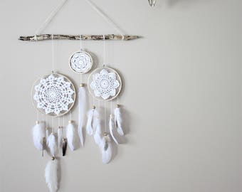 Dream Catcher Wall Hanging-Driftwood Wall Hanging-Dreamcatcher Set-Baby Room Wall Decor-Bohemian Wall Hanging-Boho Wall Hanging