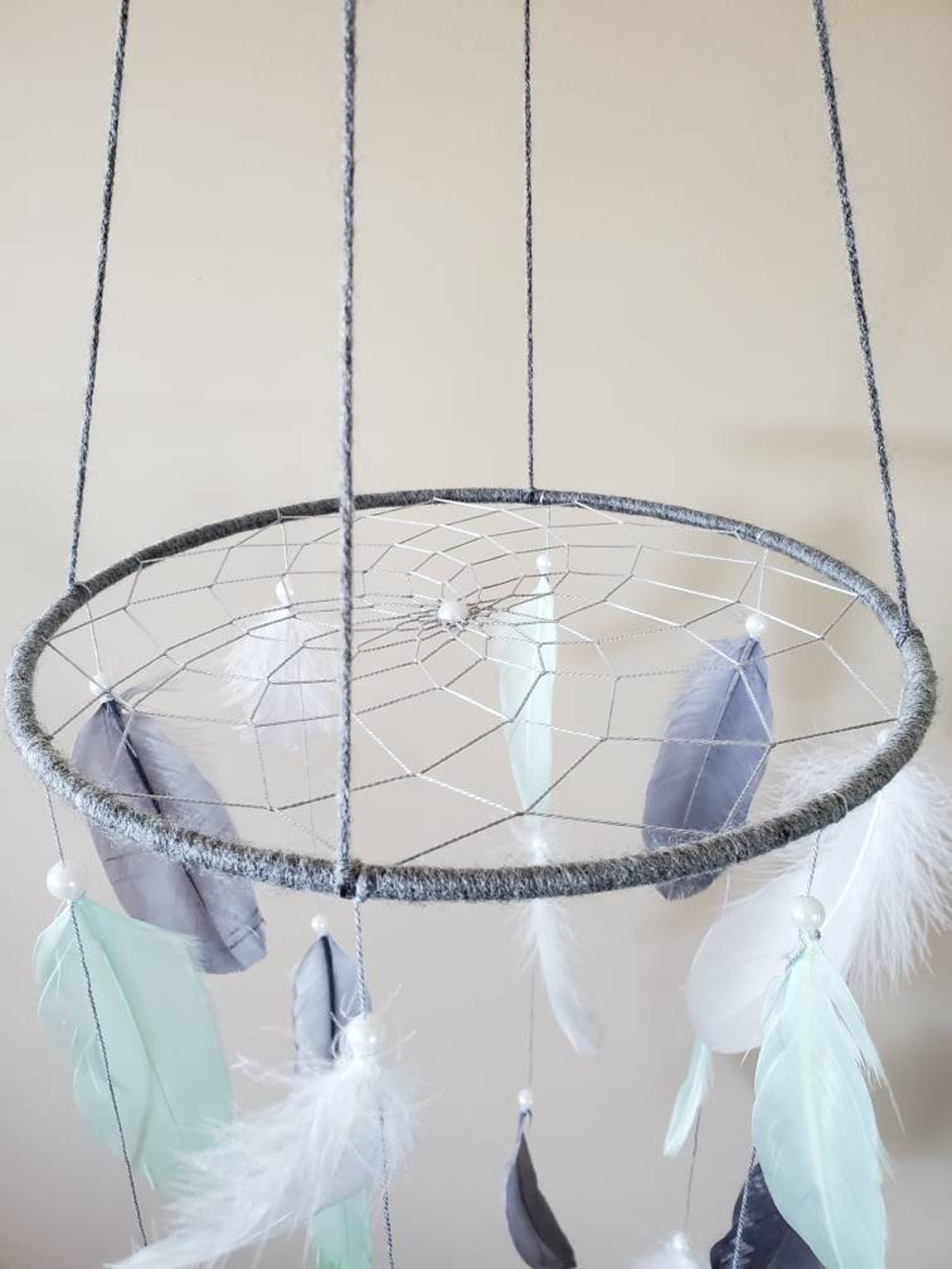 Black Grey White Mobilebaby Boy Nurseryfeather Mobiledream Etsy Canada