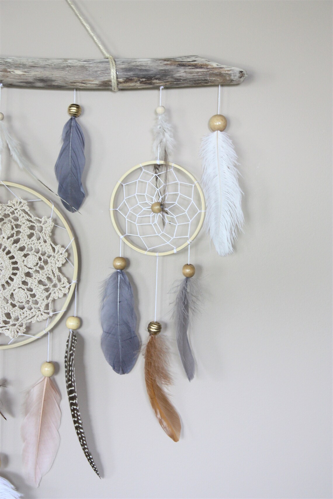 Dream Catcher Wall Hanging-feather Driftwood Wall Decor-rustic Wall ...