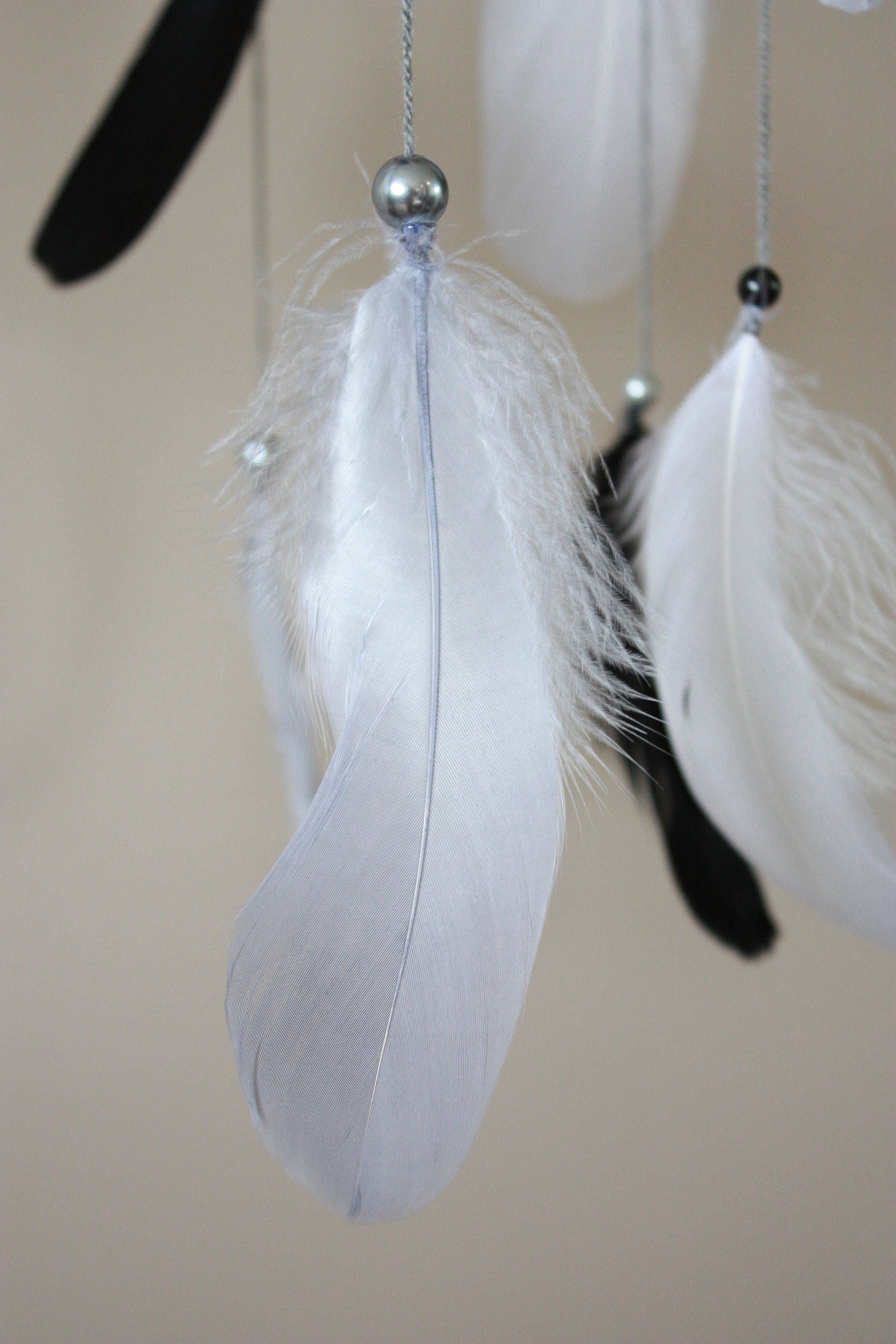 Black Grey White Mobilebaby Boy Nurseryfeather Mobiledream Etsy Canada