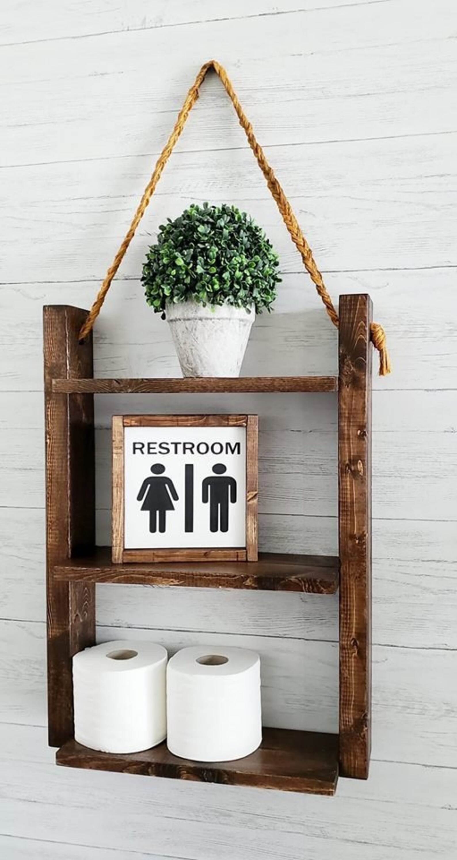 Ladder Shelf Rustic Wall Shelf Bathroom Storage Floating - Etsy