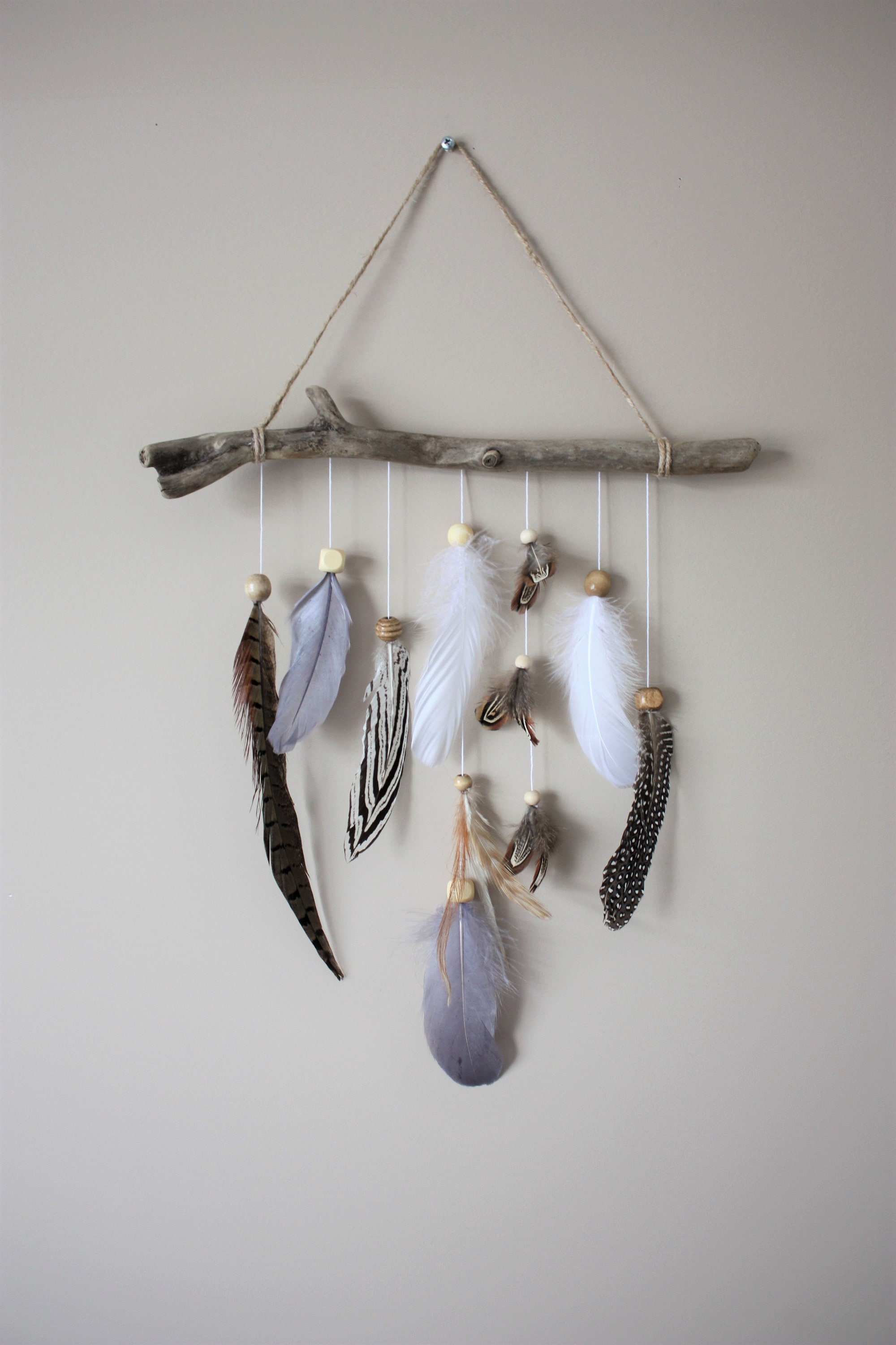 Wall-hanging Crystal & Driftwood Décor, Metal Wall Hanging