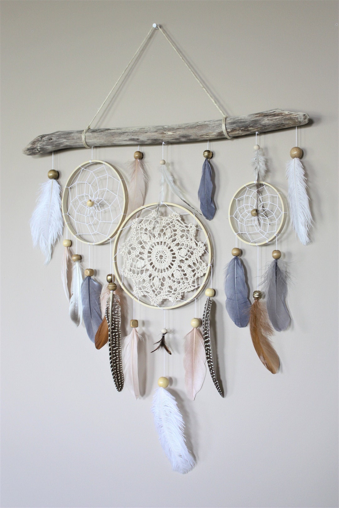 Dream Catcher Wall Hanging-feather Driftwood Wall Decor-rustic Wall ...