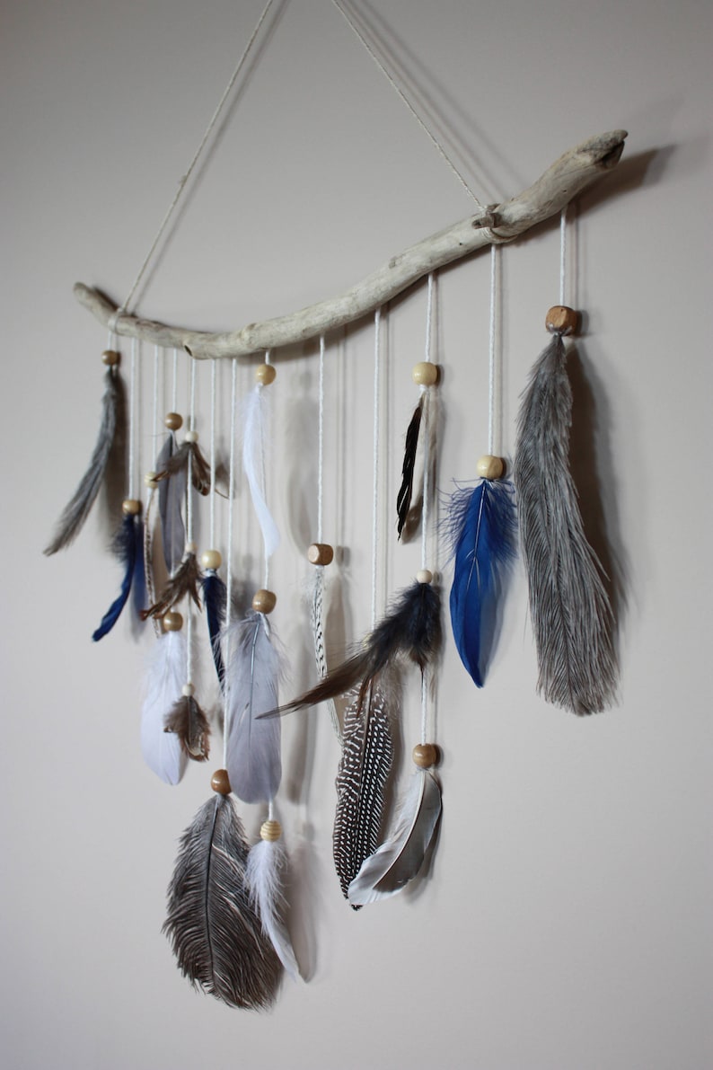 Feather HangingDriftwood Wall HangingNavy DecorDriftwood Etsy