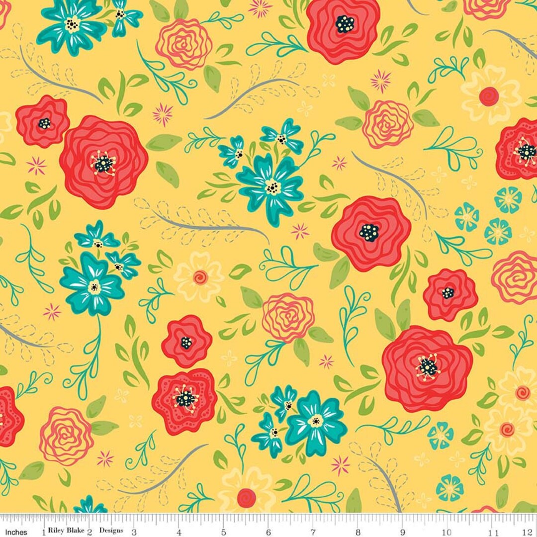 Riley Blake Fabric Wildflower Boutique by Heather Peterson Etsy