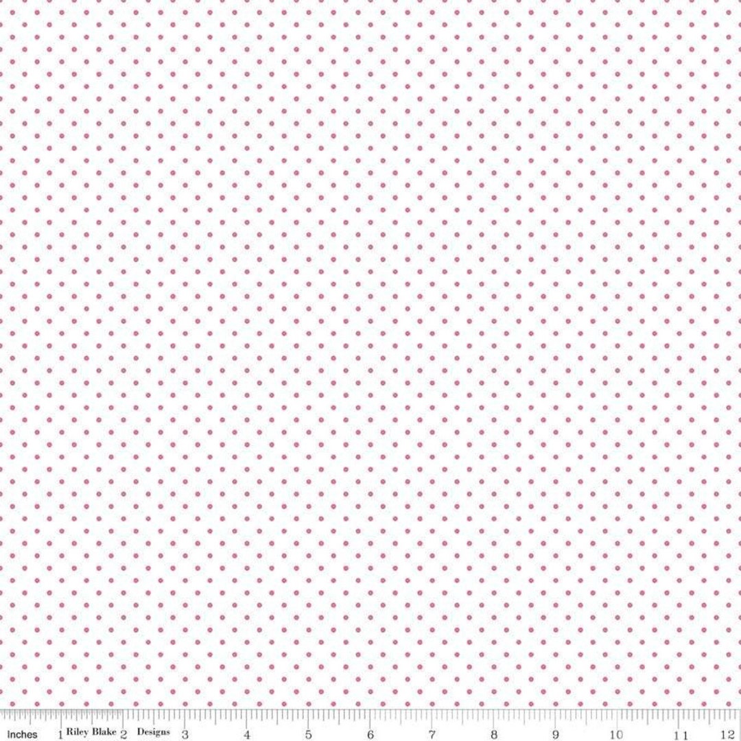 Riley Blake Fabric swiss Dot on White Hot Pink C66070 Etsy
