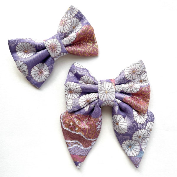 KIKO - Japan Kiran Gold Brocade Dog Bow // Take A Bow Handmade Bowtie, Sailor Bow, Japan Dog Collar Bowtie, Dog Bow Tie, Kimono Fabric