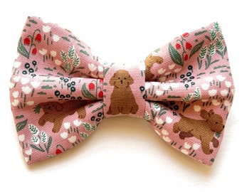 POODLE FIELD - Dog Bow Collar // Take A Bow Handmade Bowtie, Sailor Bow Dog Collar, Girl Poodle Puppy Bowtie Collar, Doodle Dog Collar,