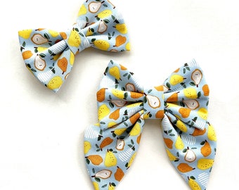 YELLOW PEAR - Dog Bow // Take A Bow Handmade Bowtie, Sailor Bow, Hedgehog Dog Collar Bowtie, Dog Bow Tie, Harvest, Pear, Thanksgiving, Fruit