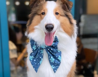 SEA TURTLE - Dog Bow // Take A Bow Handmade Bowtie, Sailor Bow Collar, Tiger Dog Blue Puppy Collar with Matching Bowtie, Sea Turtle