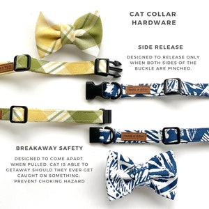 HYDRA Gold Waves Cat Bowtie Collar Set // Take A Bow Handmade Cat Collar, Kitten Collar, Breakaway Collar, Summer Beach Waves Cat Collar image 5