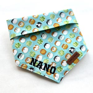 SHIBA MARU Dog Bandana // Take A Bow Handmade Pet Bandana, Shiba Dog Bandana, Personalised Dog Bandana, Name Embroidery Bandana for Shiba