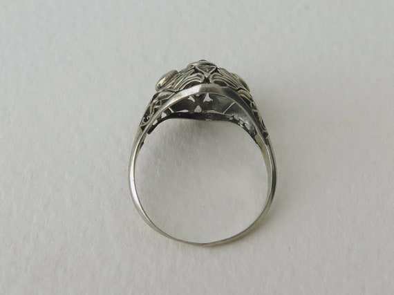 Antique Belle Epoque Diamond Ring, 14k Gold Openw… - image 6