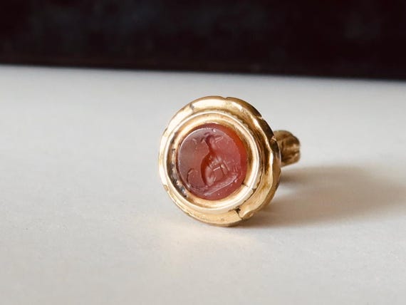Victorian Intaglio Note Antique Victorian Petite Carnelian Intaglio Fob Penda… - Gem