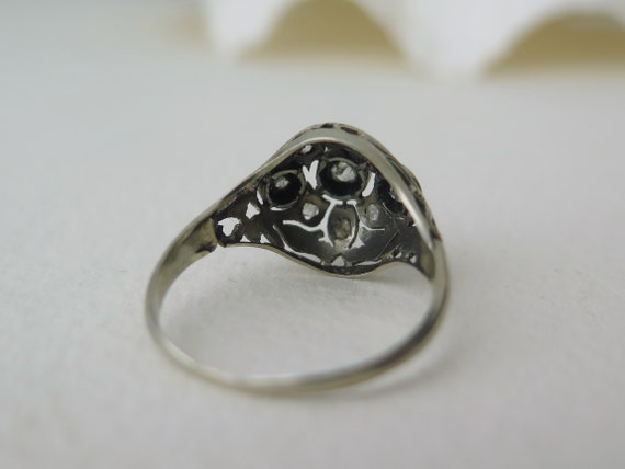 Antique Belle Epoque Diamond Ring, 14k Gold Openw… - image 5
