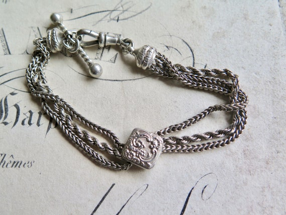 Victorian Albertina Chain, Silver Antique Albertin