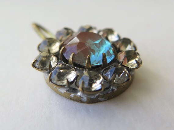 Antique Edwardian Saphiret and Paste Cluster Pend… - image 9