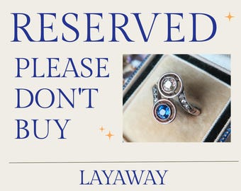 RESERVED &lt; LAYAWAY 4th part of 4 &gt; Antique Art Deco Toi et Moi Ring, 18k Gold, Diamonds and Sapphire