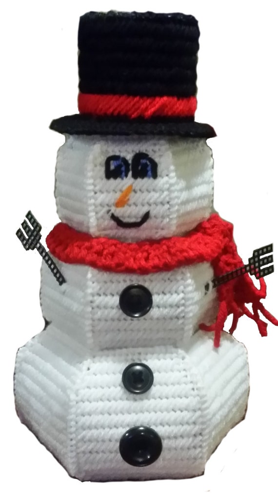SALE Snowman Candy Dish 7 Mesh Plastic Canvas Pattern Instant Etsy
