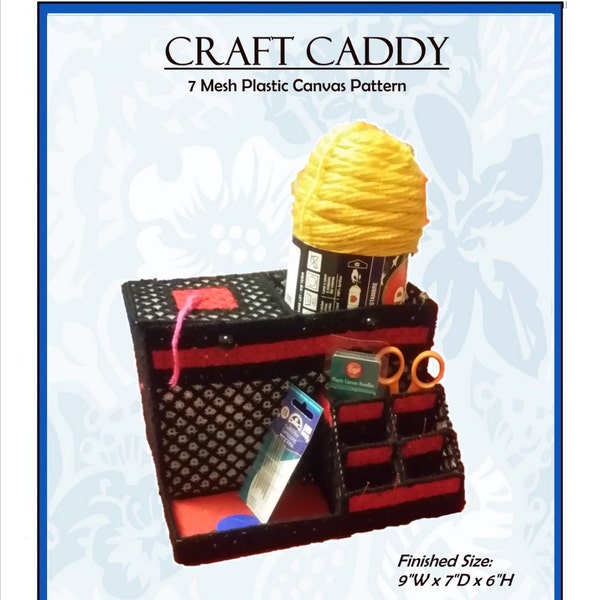 Limited Time, only 3.99! Craft Caddy Yarn Organizer for Crochet, Knitting and Crafting Plastic 7 Mesh Canvas Pattern PDF Instant Download