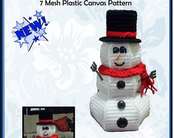 Price Buster Sale! Only 3.99! Snowman Candy Dish 7 Mesh Plastic Canvas Pattern Top Seller - Instant Download PDF