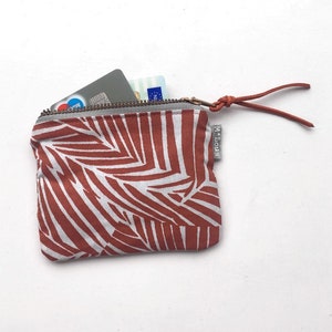 Pequeño monedero color óxido con hojas cartera pequeña bolsa cambio bolso mini neceser bolsa retro urbano minimalista boho