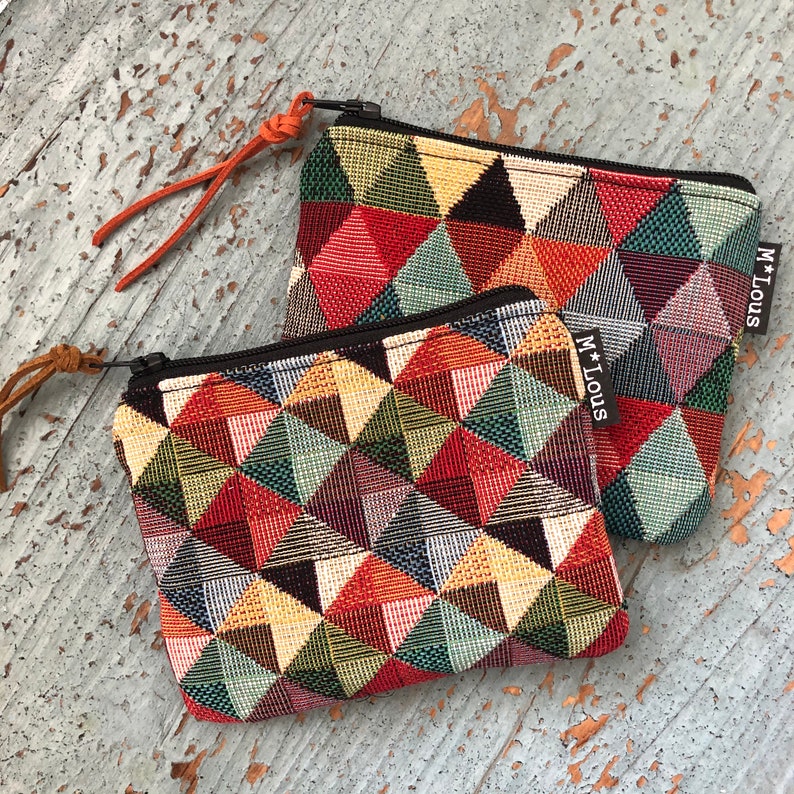 minimalist coin purse small zipper pouch coin pouch small wallet boho zipper purse tiny wallet travel pouch retro vegan purse minimalistic zdjęcie 7