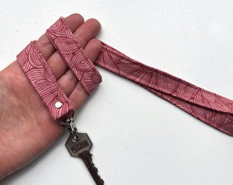 Pink lanyard keycord neck strap id card holder key chain key holder lanyard for ID badge cotton teacher nurse student vintage retro