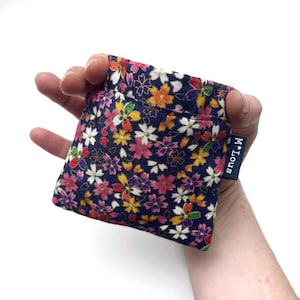 Petit portefeuille fleuri rétro, pochette mini portefeuille, monnaie, changement style bohème, flower power fleurs