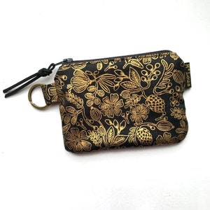 Pequeña cartera colgante de llave de oro negro cartera pequeña bolsa de cambio retro minimalista mlous