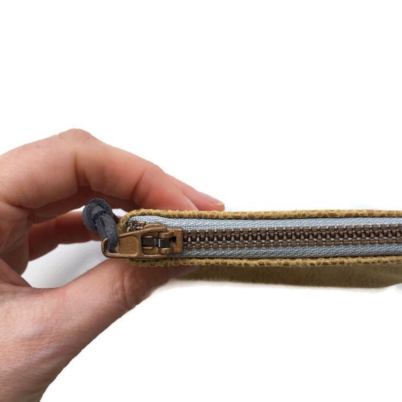 Tiny zipper pouch mustard wallet ochre coin pouch vegan pouch mini faux leather purse small pouch zipper purse minimalist retro bymlous