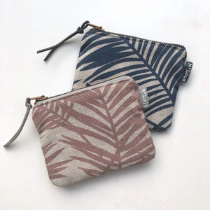 Monedero retro pequeño con estampado botánico, estuche, billetera, estilo bohemio, estampado de hojas, neceser, minimalista, jungla