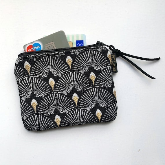 Small Keychain Zipper Pouch Coin Pouch Black and White Small Wallet Pocket  Money Make up Bag Minimalist Zipper Keys Purse Tiny Wallet Retro 