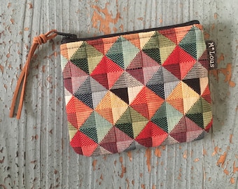 Portafoglio piccolo portafoglio piccolo sacchetto per il cambio borsa da toilette sacchetto retro geometrico minimalista bymlous sacchetto vegano boho boho