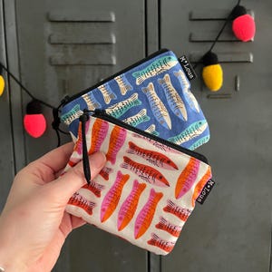 Petit sac à main rétro avec porte-monnaie poisson pêche sardines design minimaliste pochette monnaie mini trousse de toilette pochette pochette bohème