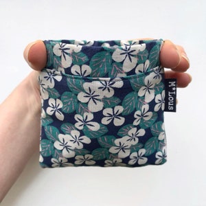 Pequeña cartera retro azul marino minimalista mini cartera pequeña bolsa cambio boho boho clip de dinero mlous