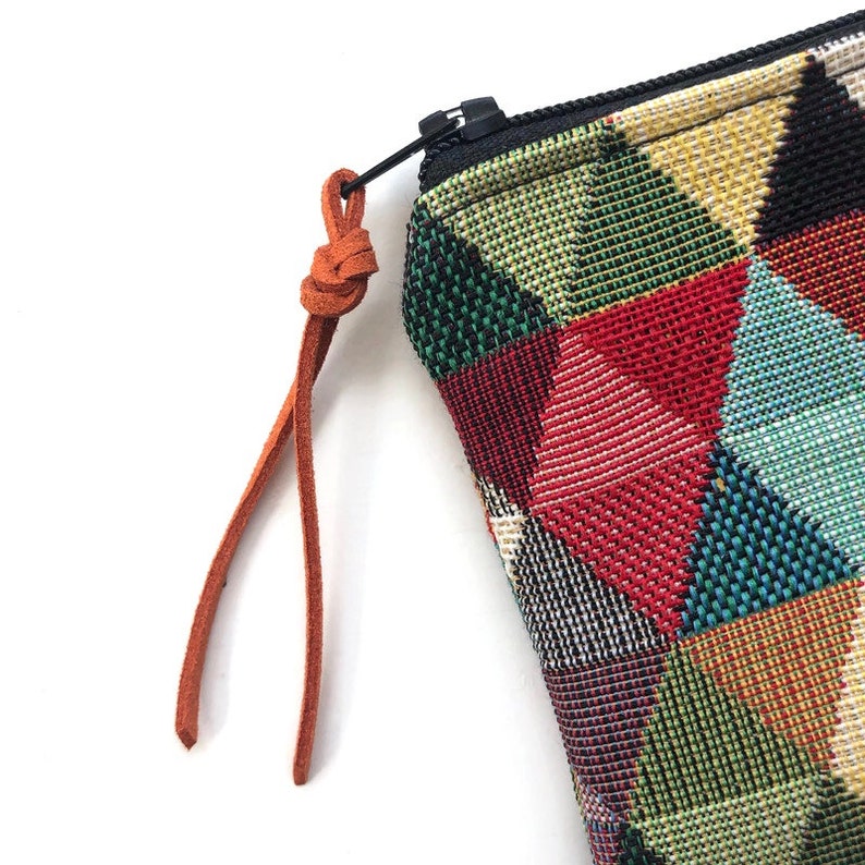 Klein portemonneetje portemonnee klein etuitje kleingeld toilettasje etui retro geometrisch minimalistisch bymlous vegan etui bohemian boho afbeelding 6