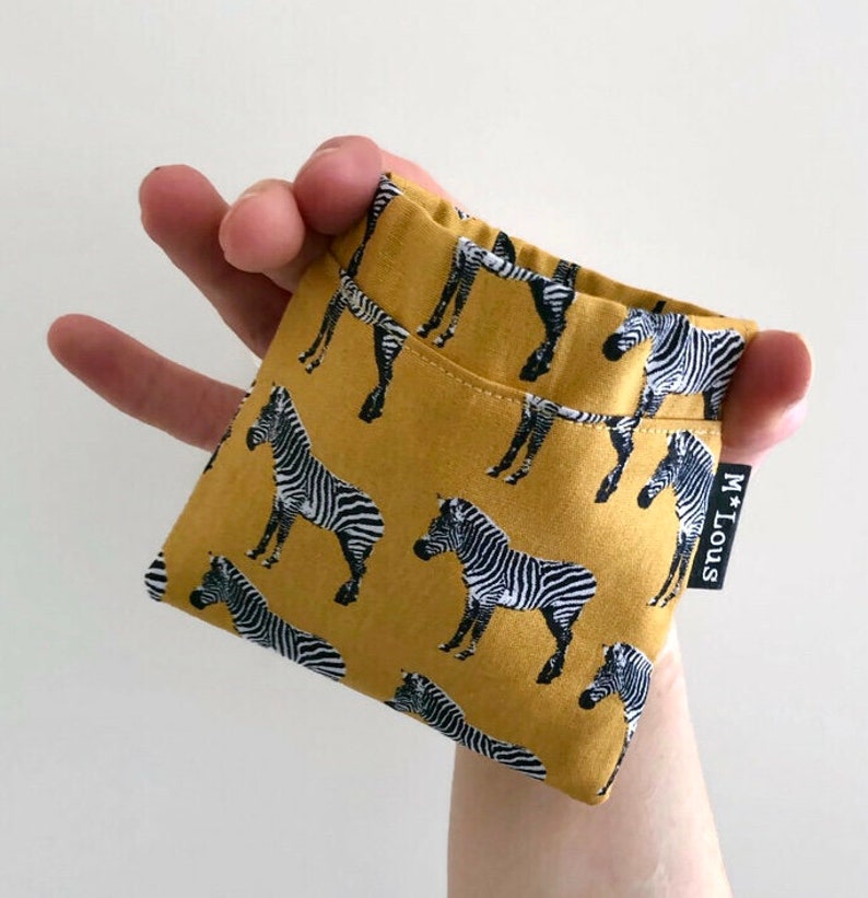 small coin pouch ochre yellow coin wallet pinch purse squeeze wallet zebra's pattern change wallet boho bohemian travel pouch byMlous image 2