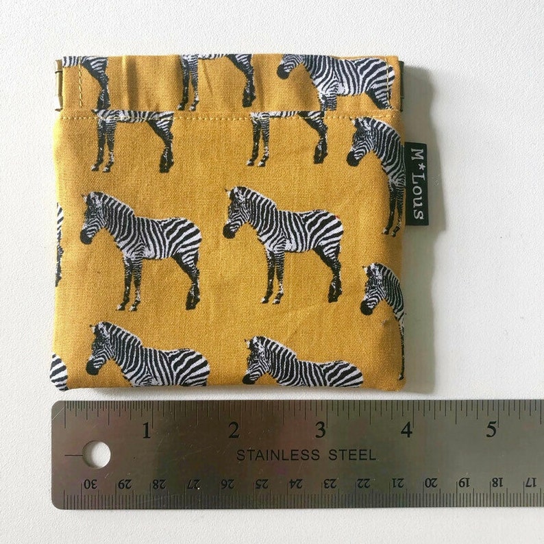 small coin pouch ochre yellow coin wallet pinch purse squeeze wallet zebra's pattern change wallet boho bohemian travel pouch byMlous image 6