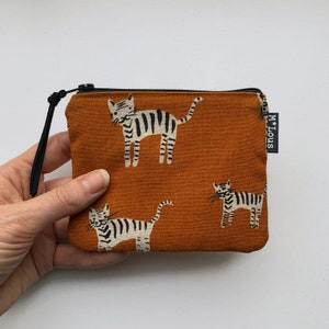 Petit vieux portefeuille rétro marron rouille rouge avec des chats portefeuille chats trousse trousse pour la monnaie végétalien bohème style bohème oiseaux