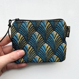 Cartera pequeña azul con oro con mini cartera minimalista pequeña bolsa cambio neceser minimalista
