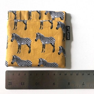 small coin pouch ochre yellow coin wallet pinch purse squeeze wallet zebra's pattern change wallet boho bohemian travel pouch byMlous image 7