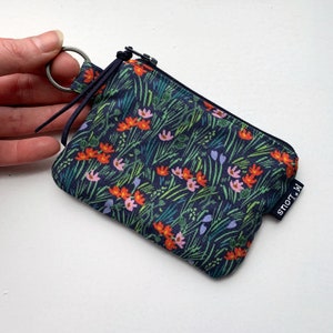 Pequeña cartera de llavero mini cartera retro flores pequeña bolsa cambio minimalista bolsa de llaves manojo de llaves