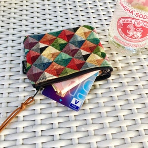 Klein portemonneetje portemonnee klein etuitje kleingeld toilettasje etui retro geometrisch minimalistisch bymlous vegan etui bohemian boho afbeelding 3