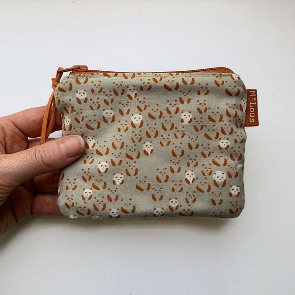 piccolo portafoglio panda nei colori ruggine piccolo portafoglio piccolo sacchetto con retro minimalista