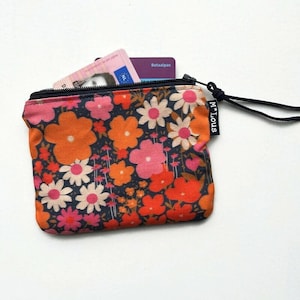 Cartera pequeña floral rojo naranja con flores retro cartera pequeña bolsa flores mini neceser bolsa byMlous