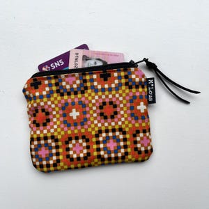 Pequeña cartera retro sencilla con mini billetera rosa, roja y naranja, neceser minimalista para cambio