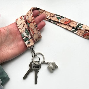 gebloemde keycord sleutelhanger key cord sleutel hanger badge houder ID kaart houder sleutel koord mlous katoen minimalist