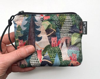 Kleine Geldbörse Mini Geldbörse mit einem Retro minimalistischen Design Märchen Wald Fuchs Füchse etuitje vegan bymlous