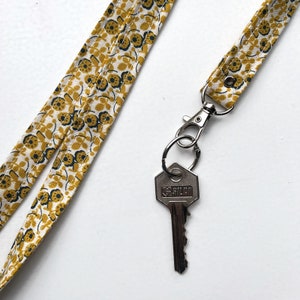 Portachiavi retro cordino giallo ocra portachiavi portachiavi ciondolo porta badge porta carte d'identità cordoncino portachiavi in cotone minimalista